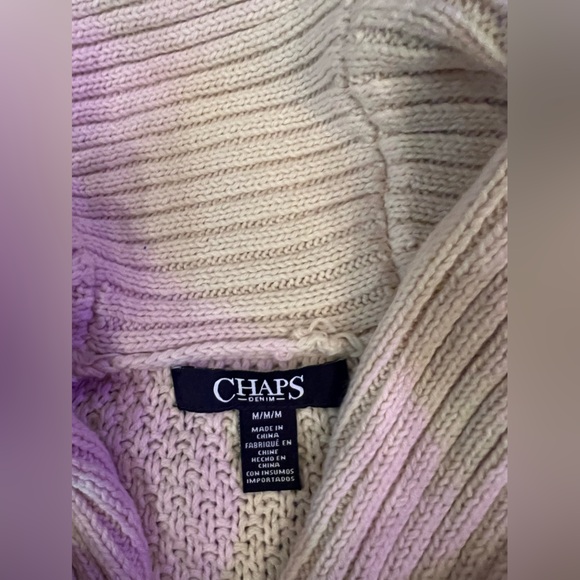 Women's Chaps Knitted Sweater Size medium Blue Maroon Cream - Picture 3 of 5